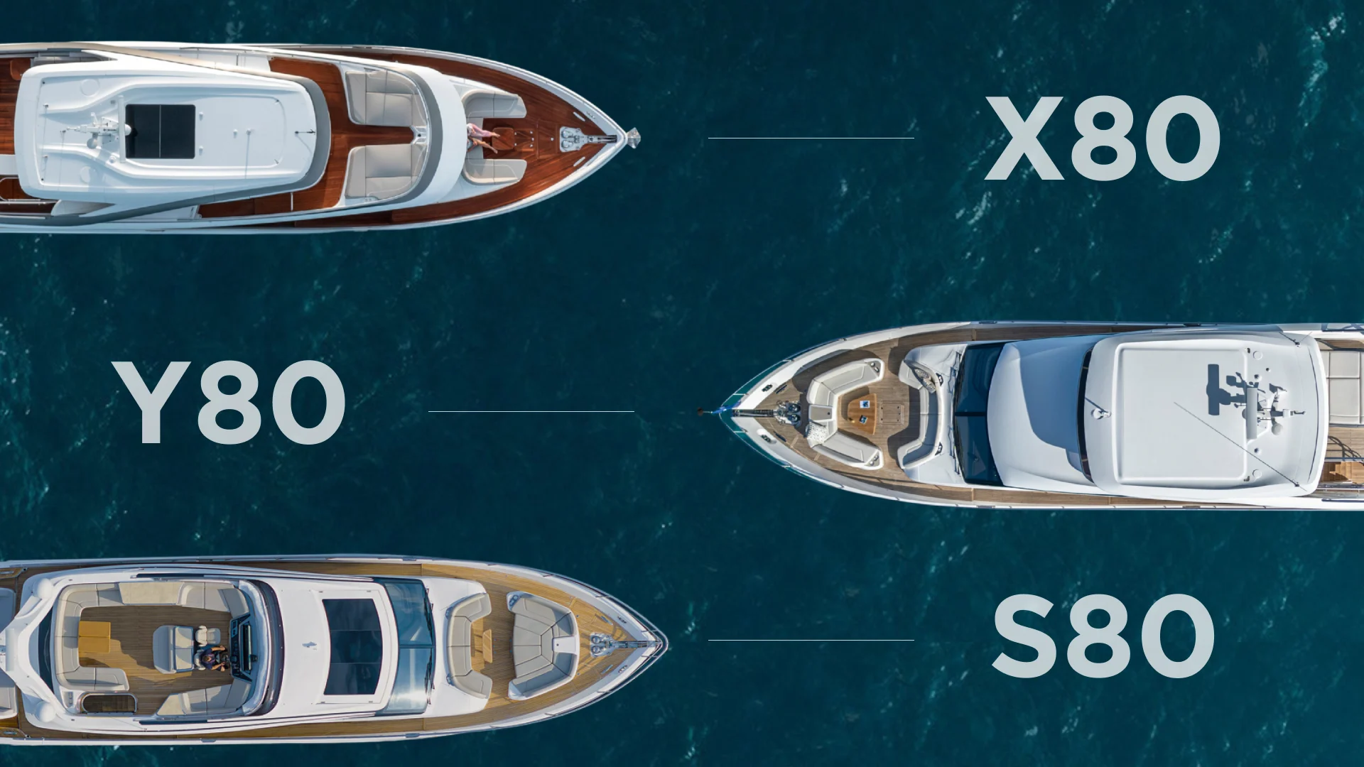 The Princess 80-foot range:  3 distinct yachts, one exceptional hull